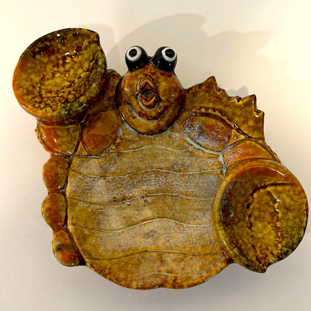Adorable Ceramic Crab Trinket Dish